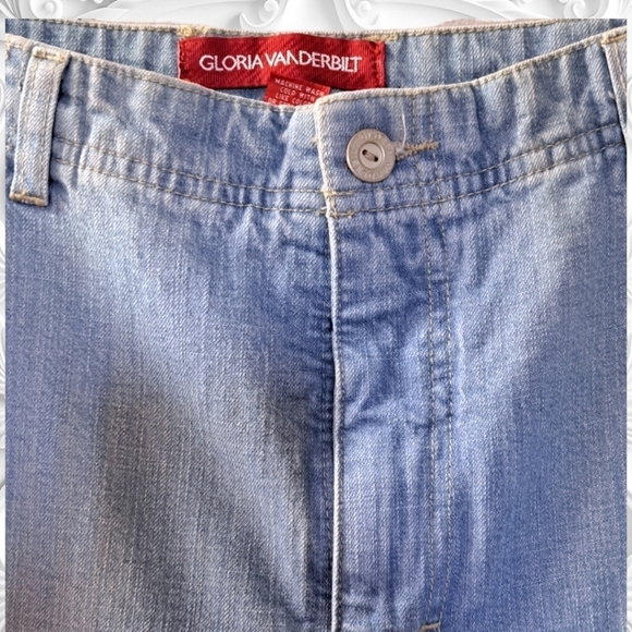 Vintage Gloria Vanderbilt Cropped Light Faded Denim Jeans Size 14 - Picture 3 of 4